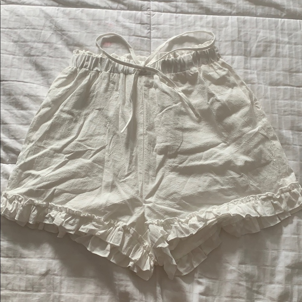 She a White Shorts With Ruffles NEVER WORN